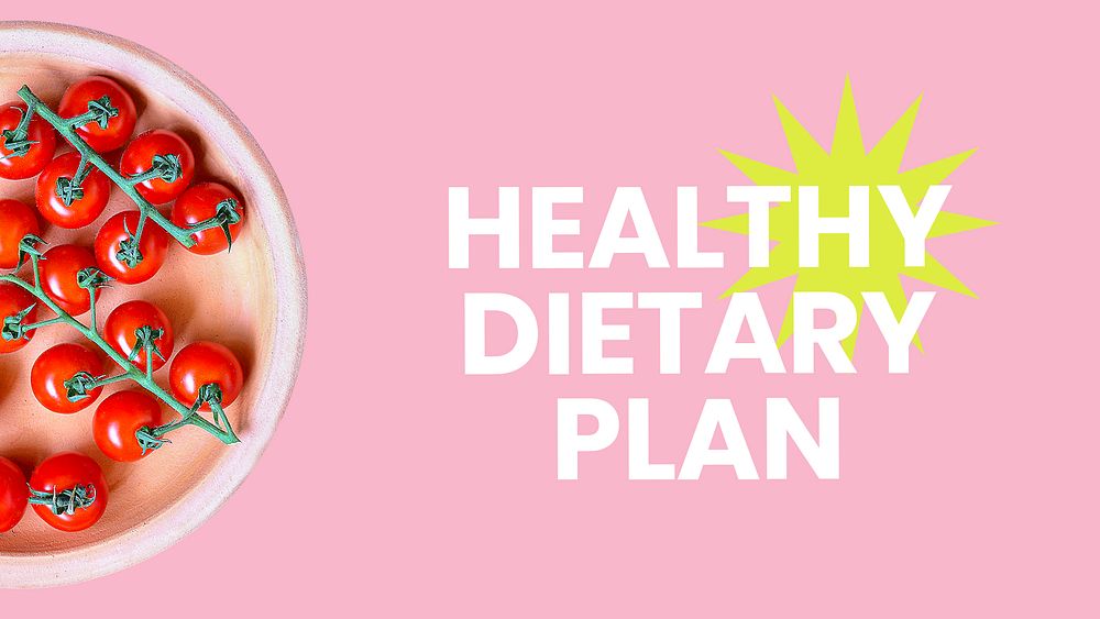 Healthy dietary presentation editable template, pink design psd