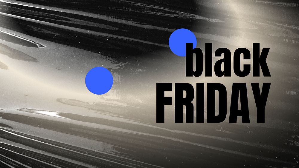Black Friday PowerPoint template, plastic wrap texture psd