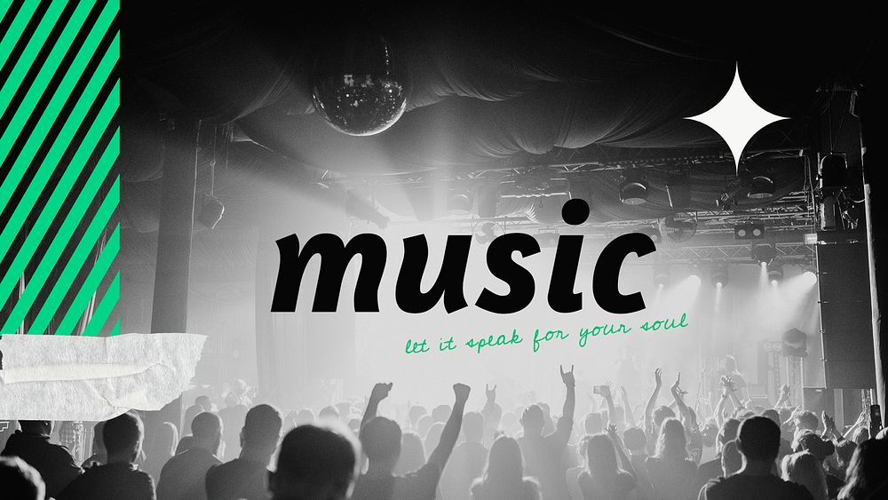 Music, concert Facebook ad template, let it speak for your soul quote psd
