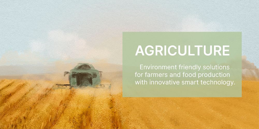 Watercolor agriculture Twitter post template, field, nature illustration psd