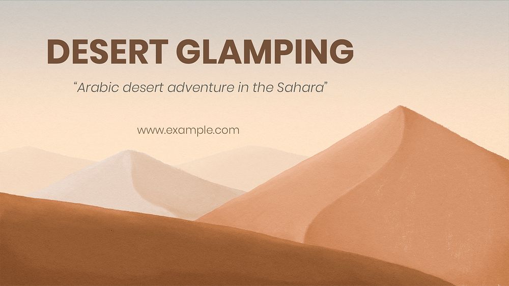 Watercolor desert blog banner template, landscape illustration psd