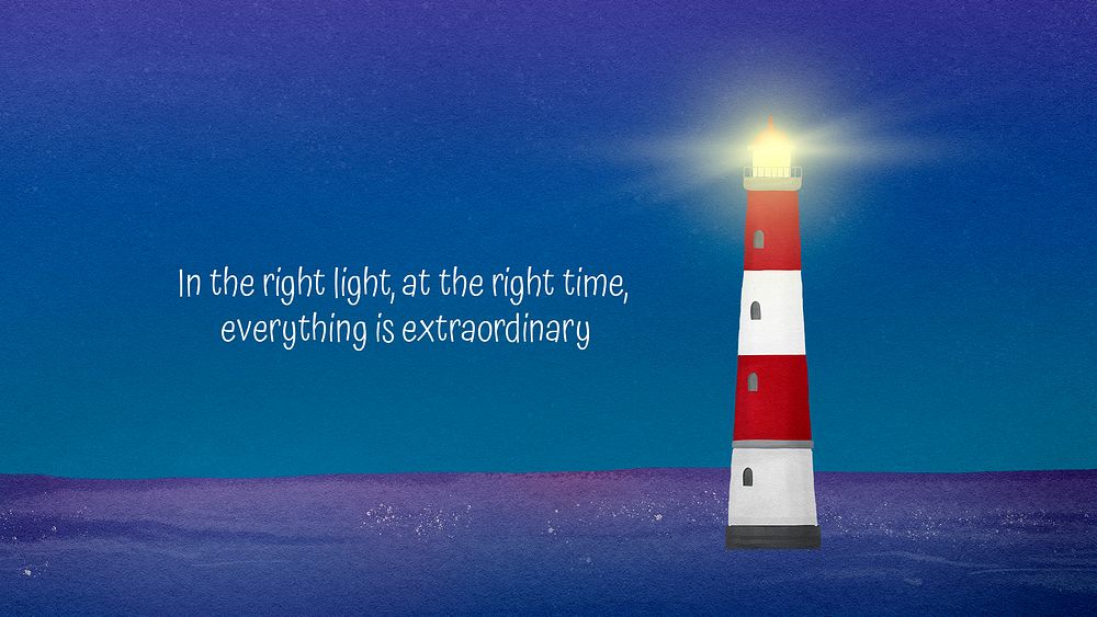 Watercolor lighthouse presentation template, nature aesthetic illustration psd