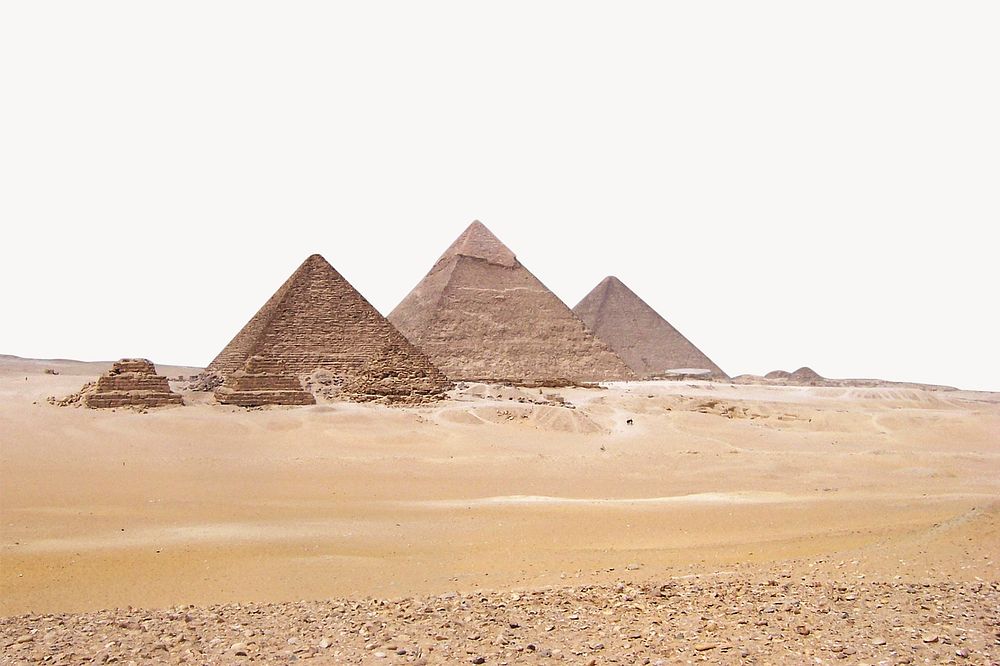 Pyramids desert border, Egypt landscape