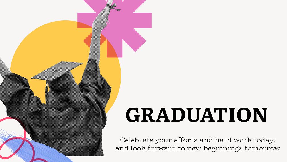 Graduation ppt presentation template, education editable design psd