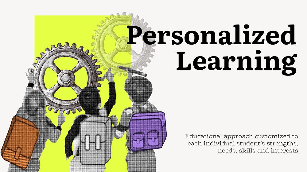 Personalized learning  ppt presentation template, education design psd