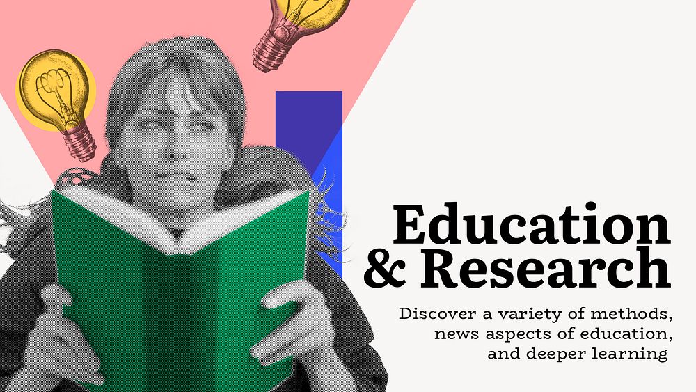Research Facebook cover template, education editable design psd