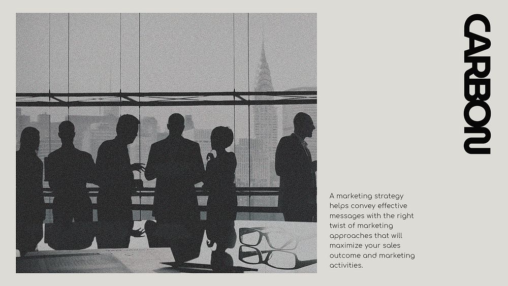 Business meeting presentation editable template, people silhouette psd