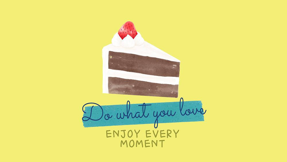 Cute cake template, Facebook event cover, watercolor design psd
