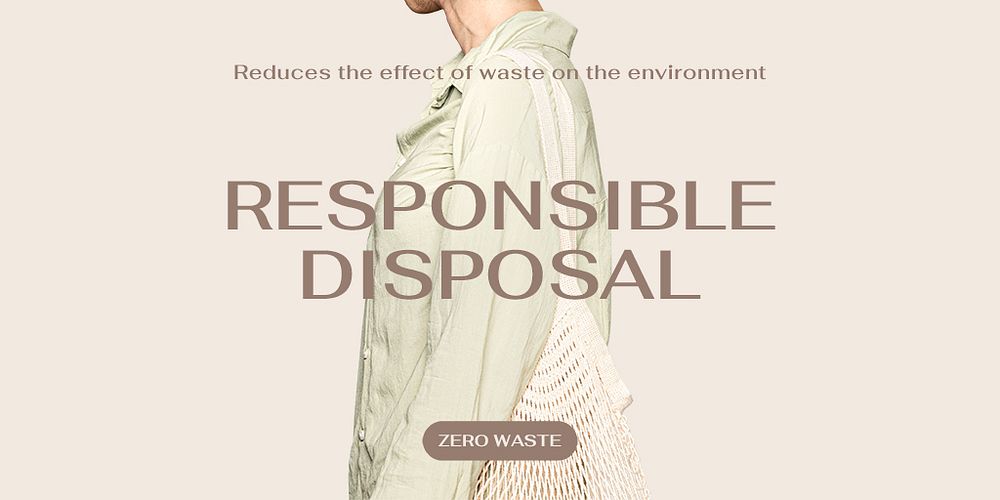 Responsible disposal Twitter post template, zero waste campaign psd