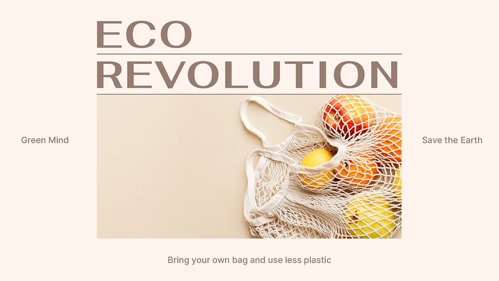Eco revolution PowerPoint editable template, sustainable business ad psd