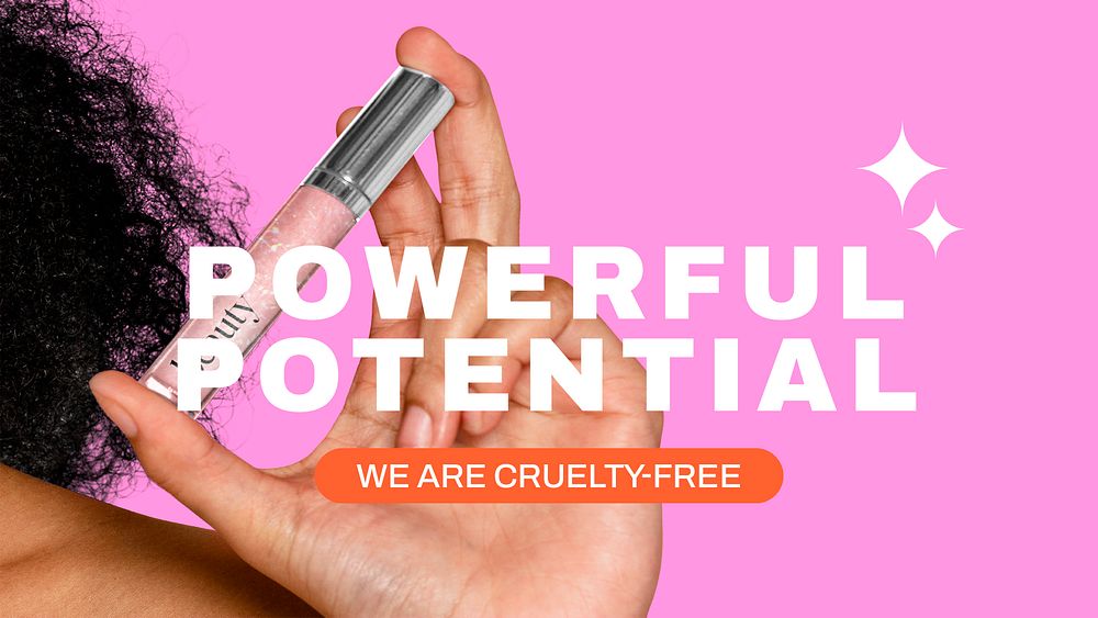 Cruelty-free makeup presentation editable template, business ad psd