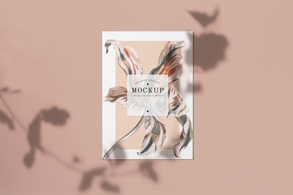 Premium quality floral card mockup