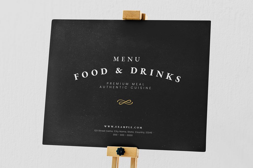 Signboard mockup psd on an easel 