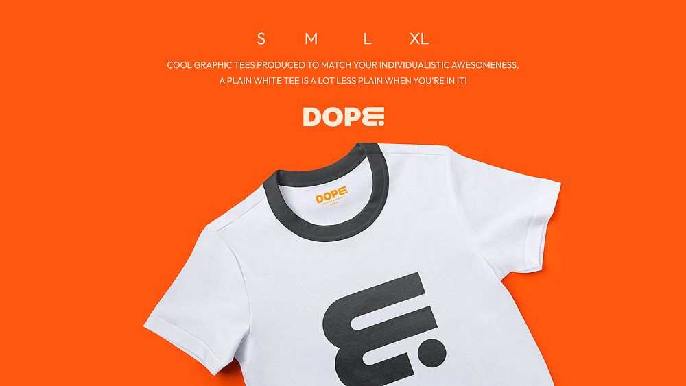 DOPE t-shirt PowerPoint template, fashion branding psd