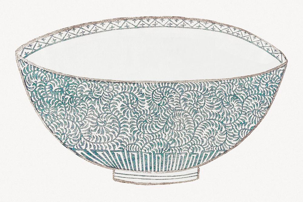 Japanese vintage bowl illustration psd.   Remastered by rawpixel. 