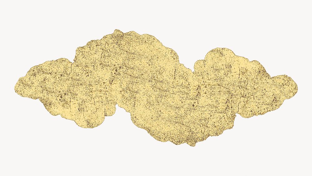 Gold Japanese cloud desktop wallpaper, traditional illustration. Remixed by rawpixel.