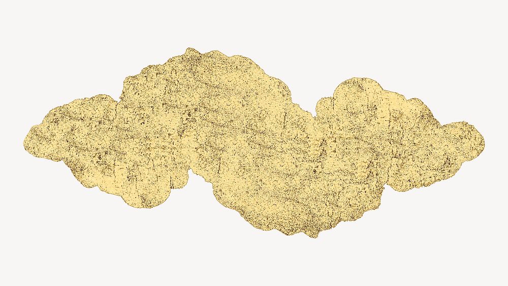 Gold Japanese cloud, traditional illustration psd. Remixed by rawpixel.