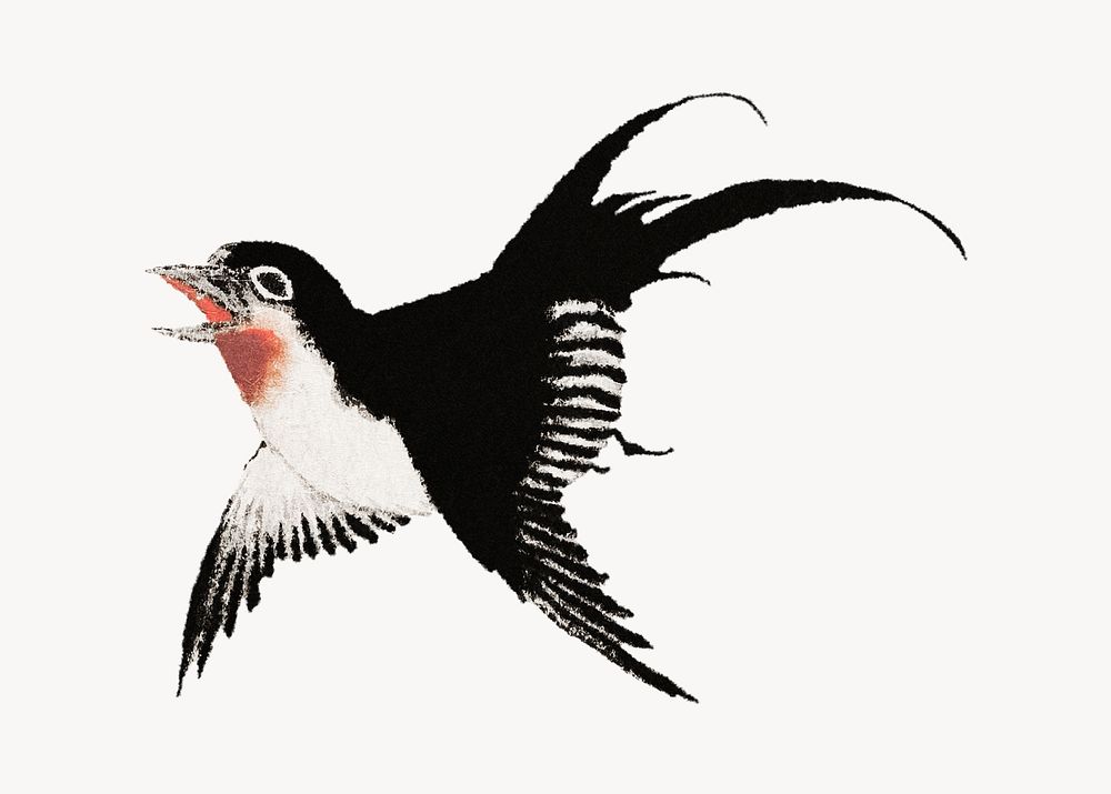 Hokusai's bird.  Remastered by rawpixel. 