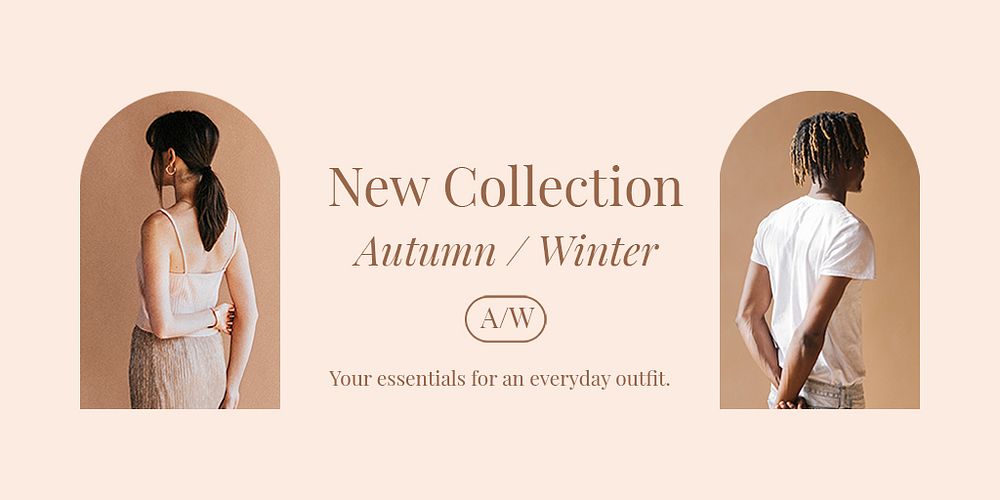 New fashion collection template psd for social media post
