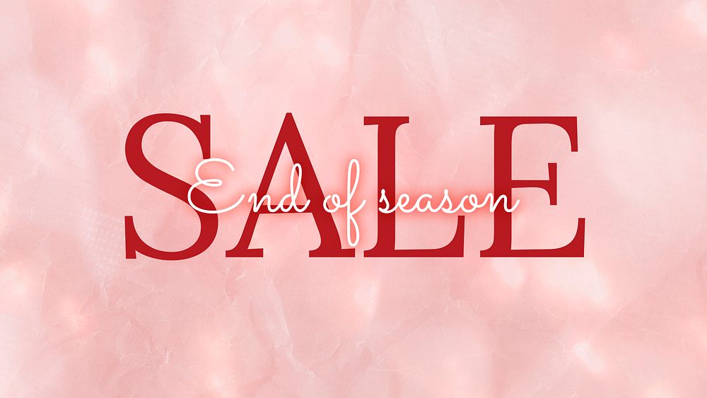 Sale editable psd ad template with end of season neon text