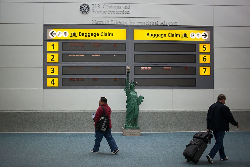 U.S. Customs & Border Protection receiving passengers at Newark Liberty International Airport after Hurricane Sandy
