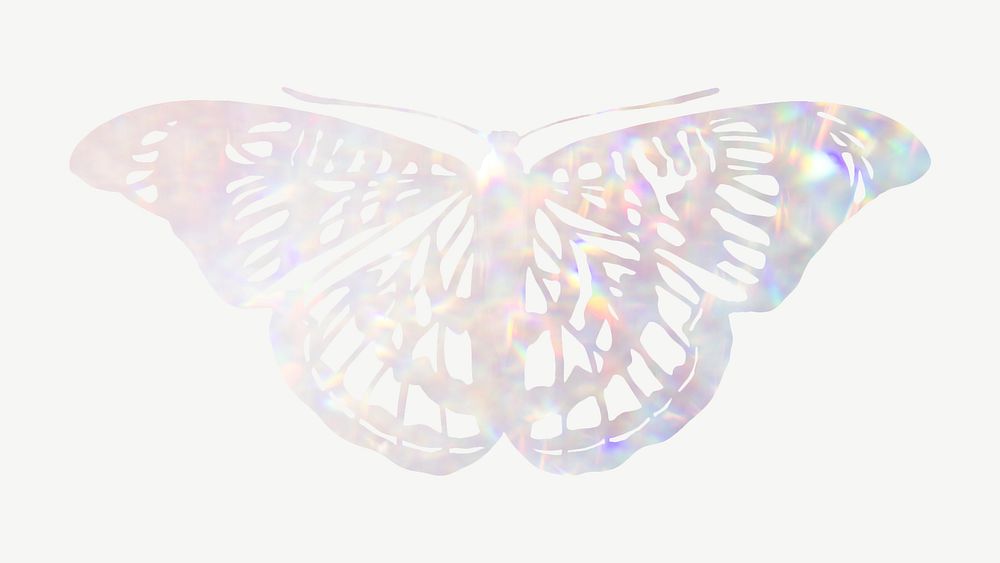 Sparkly holographic butterfly, aesthetic collage element psd. Remixed from the artwork of E.A. Séguy.