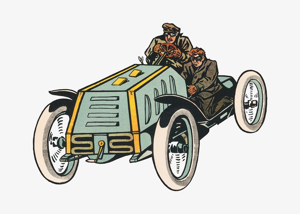 Vintage racing automobile illustration.  Remastered by rawpixel