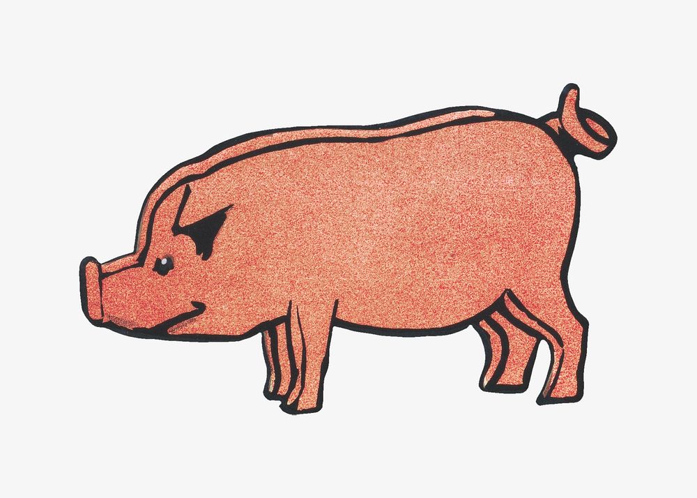 Pig, vintage animal illustration.  Remastered by rawpixel