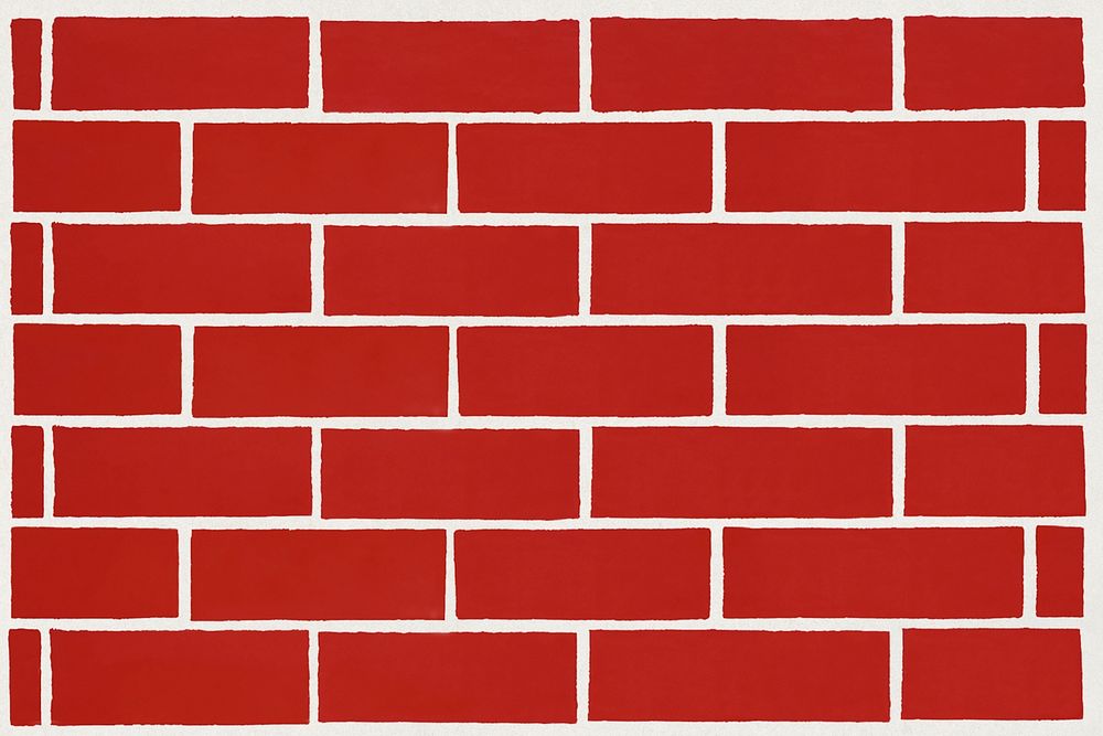 Vintage red brick wall background illustration.   Remixed by rawpixel.