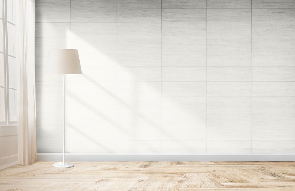 Lamp against a white wall mockup