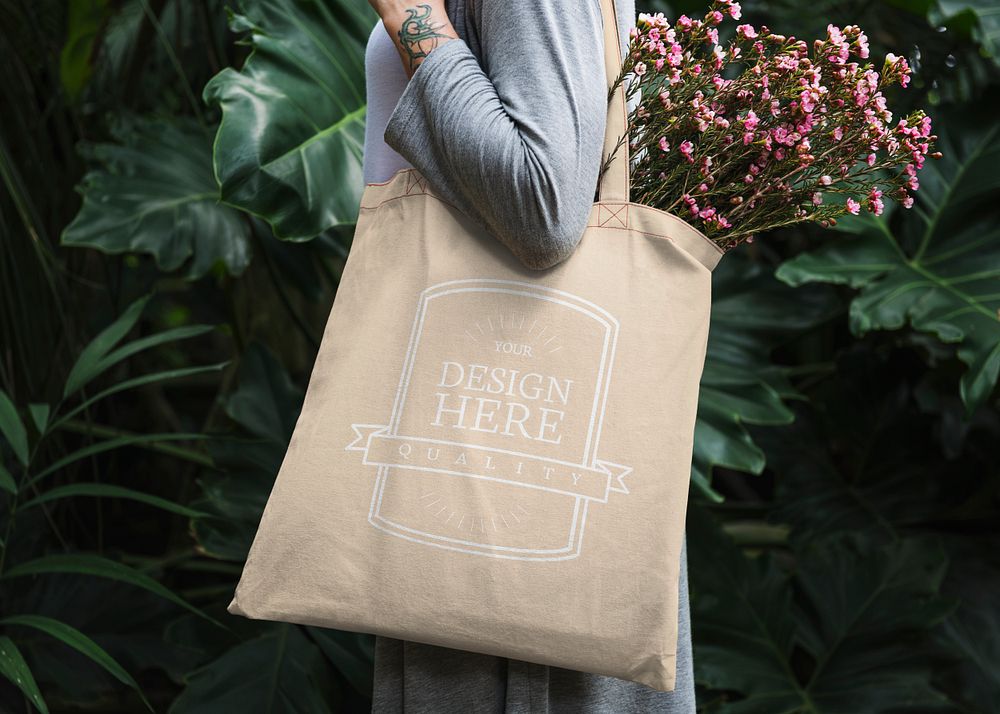 Design space on tote bag mockup