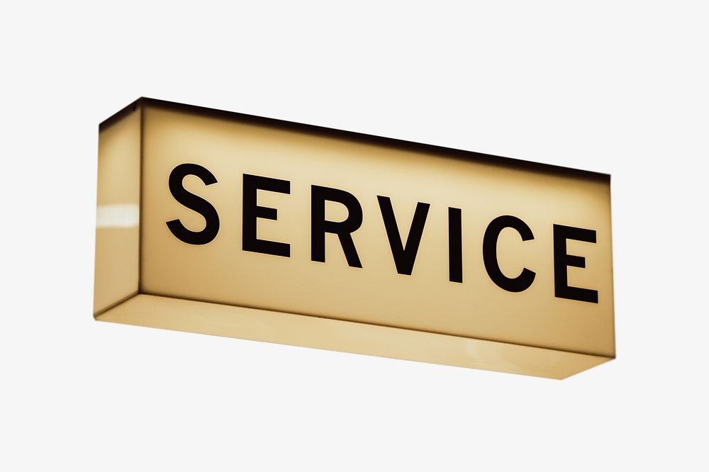 Service sign isolated image