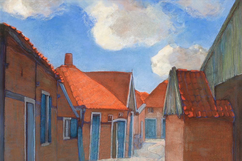Mondrian&rsquo;s Lappenbrink in Winterswijk background, oil painting. Remixed by rawpixel.