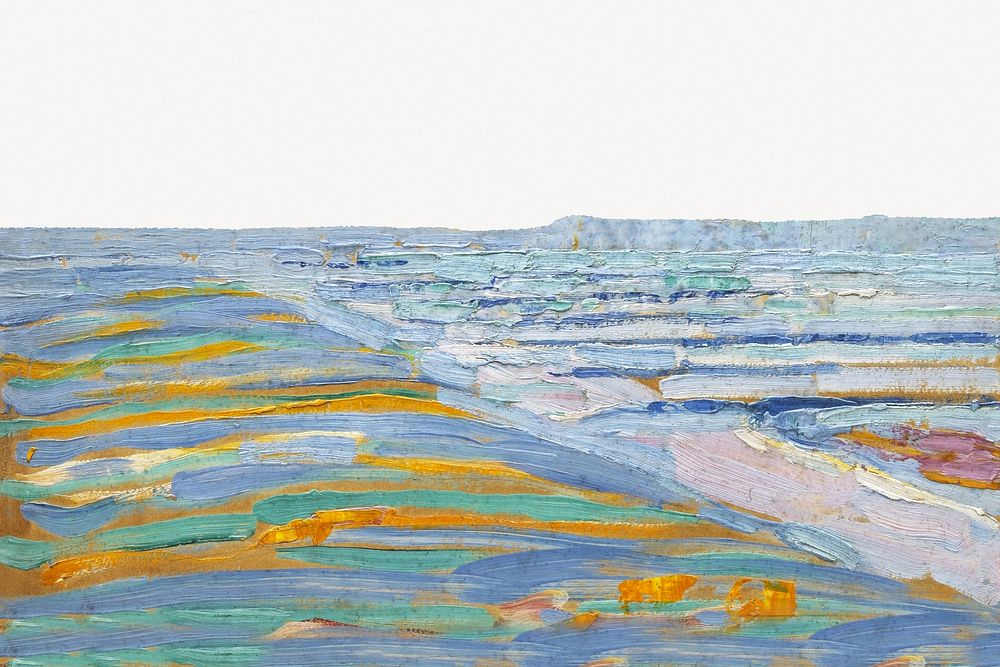 Piet Mondrian&rsquo;s Dunes with Beach and Piers background, oil painting. Remixed by rawpixel.