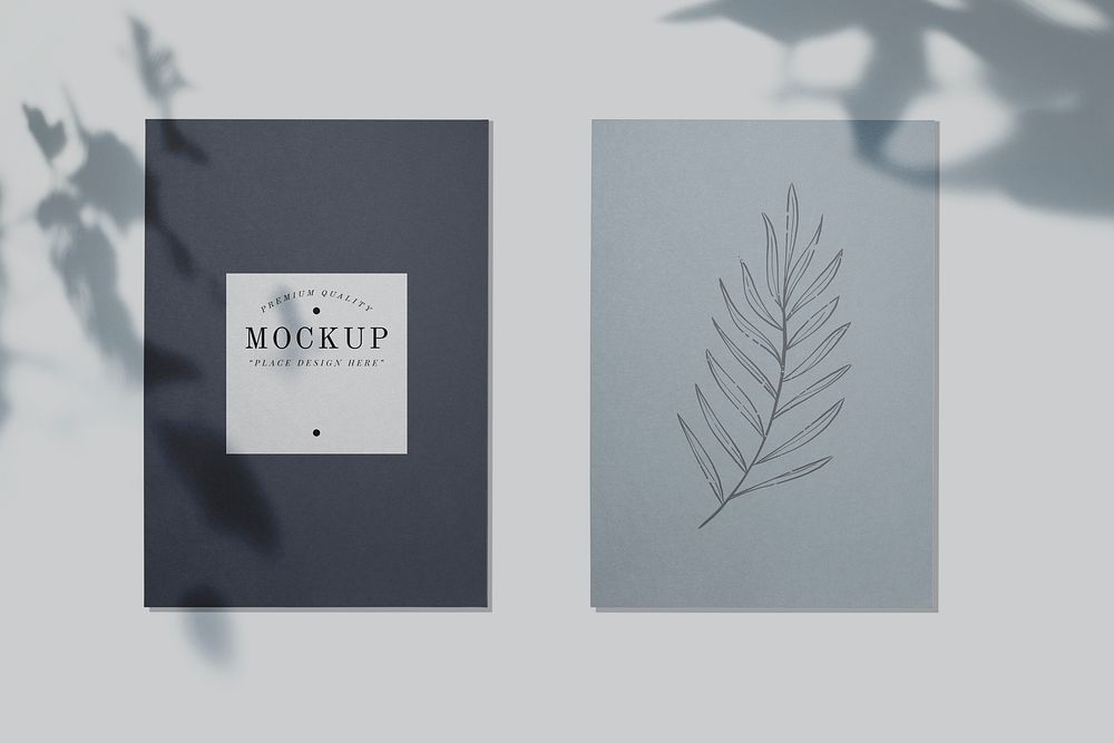 Premium quality card mockup with a leaf design