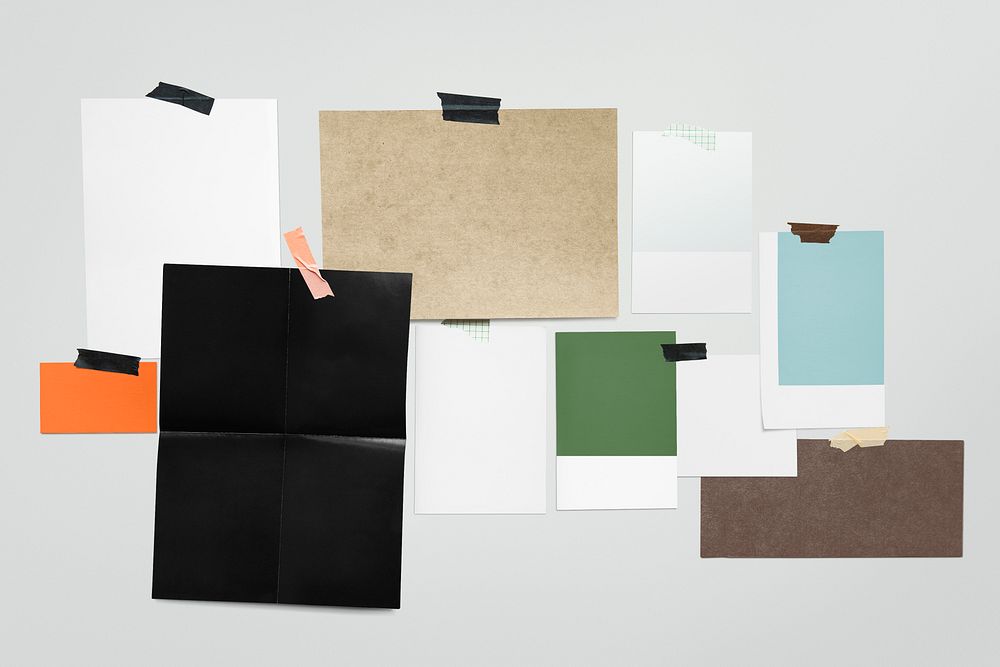 Card and poster mockup illustration set