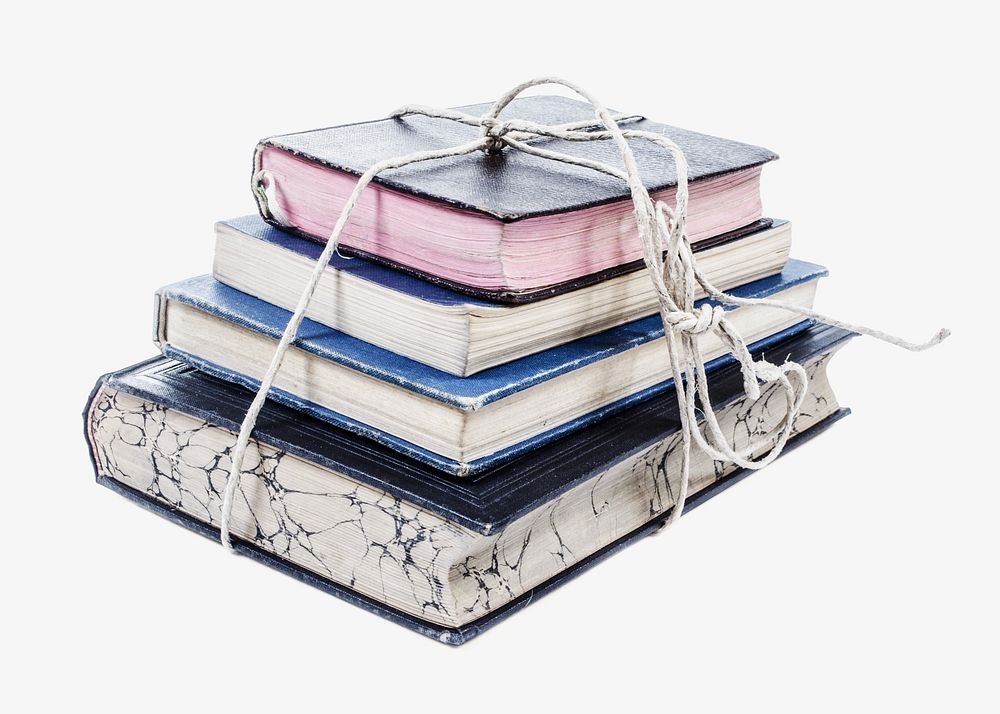 Book stack, isolated image