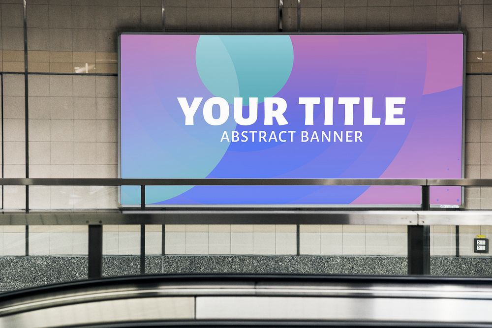 Billboard mockup, advertising sign psd on the wall