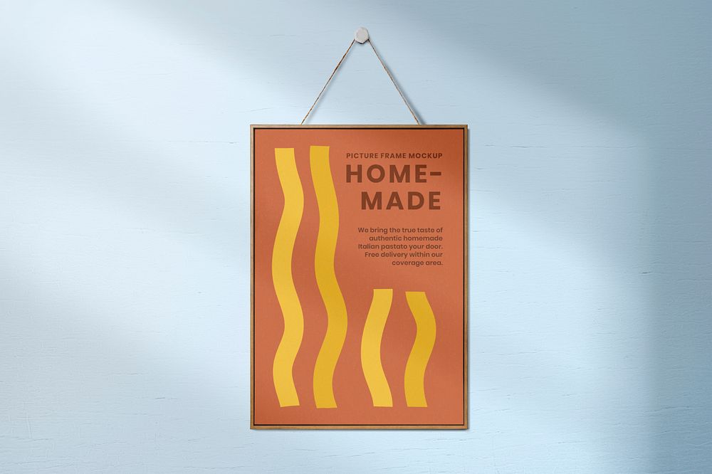 Photo frame mockup, realistic wall home decor psd