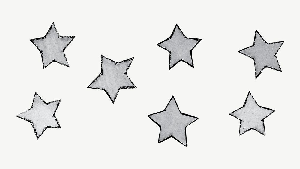 Gray stars illustration psd. Remixed by rawpixel.