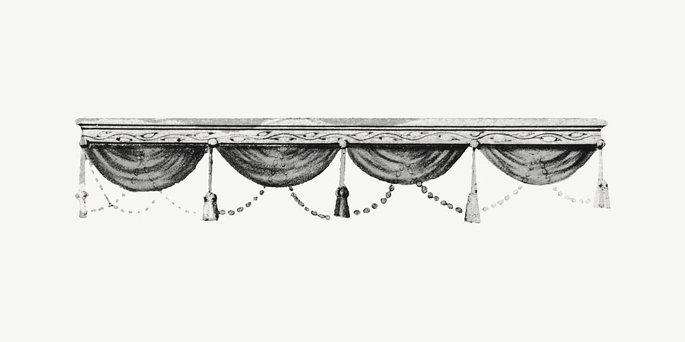 Vintage curtain illustration psd. Remixed by rawpixel.