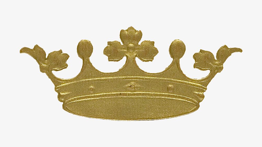 Gold crown, vintage illustration. Remixed by rawpixel.