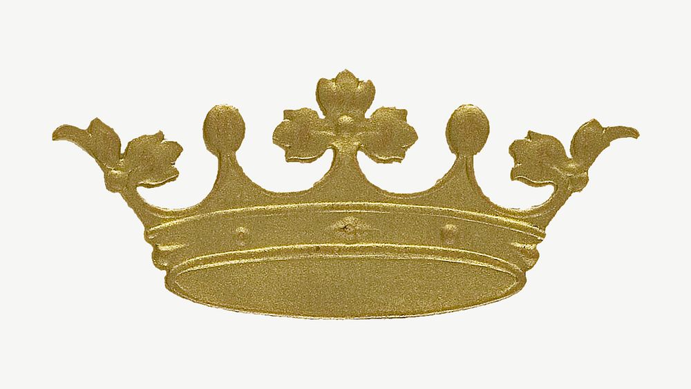 Gold crown, vintage illustration psd. Remixed by rawpixel.