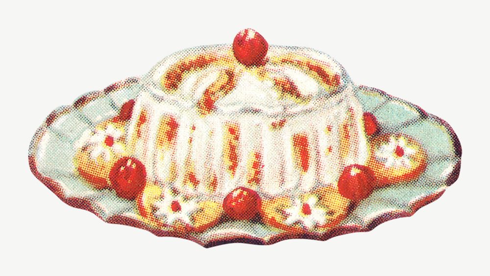 Vintage dessert, food illustration psd. Remixed by rawpixel.