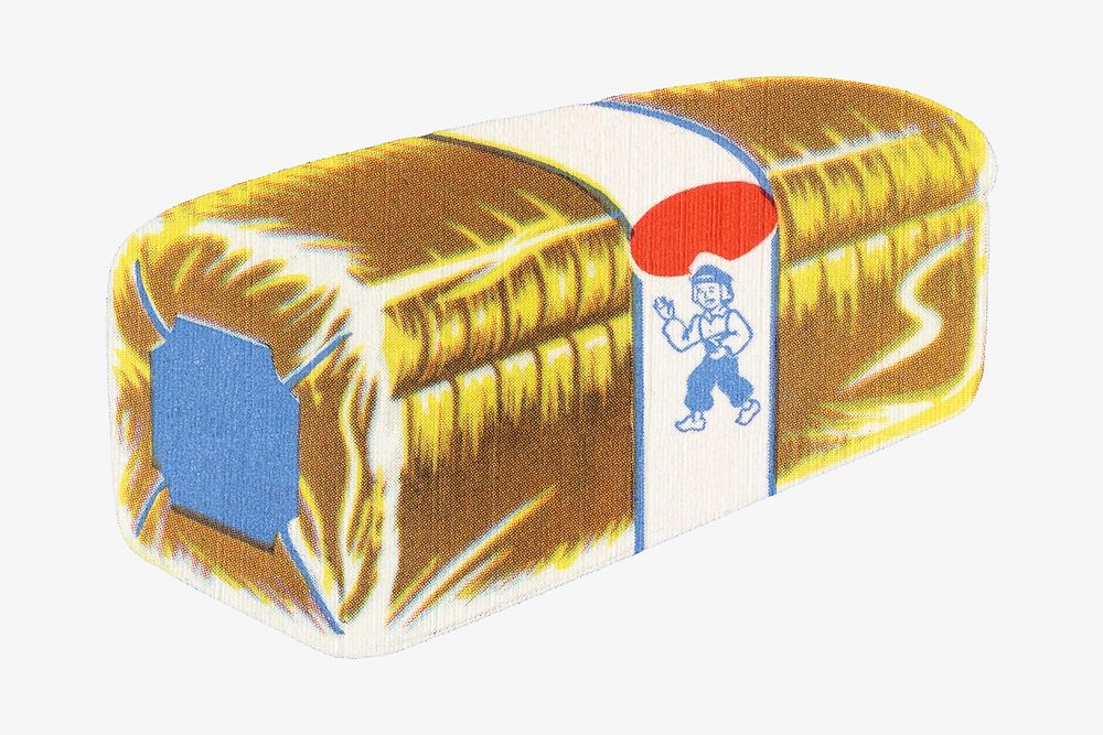 Vintage loaf of bread illustration. Remixed by rawpixel. 