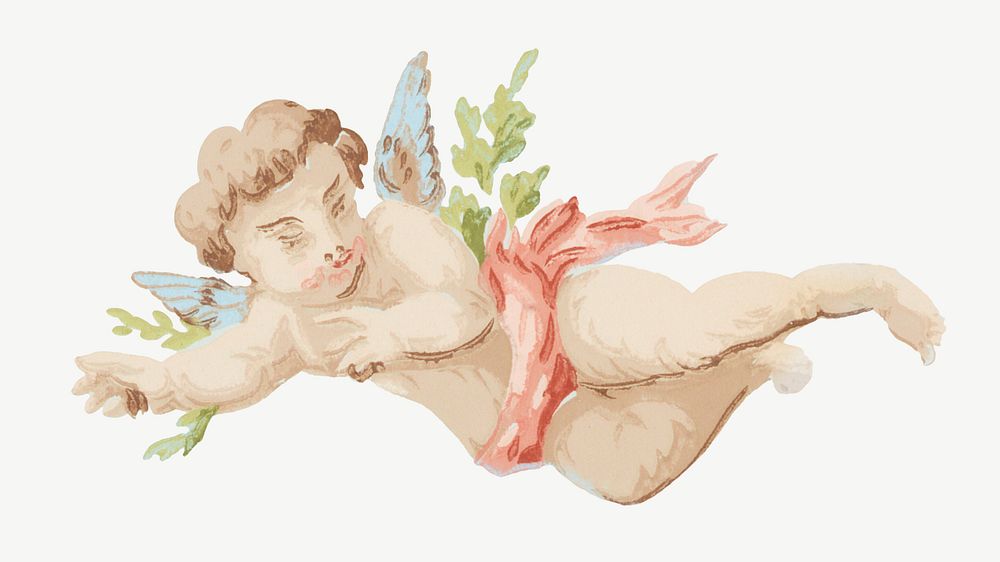 Vintage cherub psd. Remixed by rawpixel. 