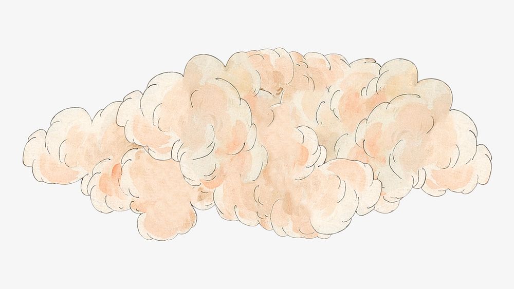 Vintage cloud illustration. Remixed by rawpixel. 