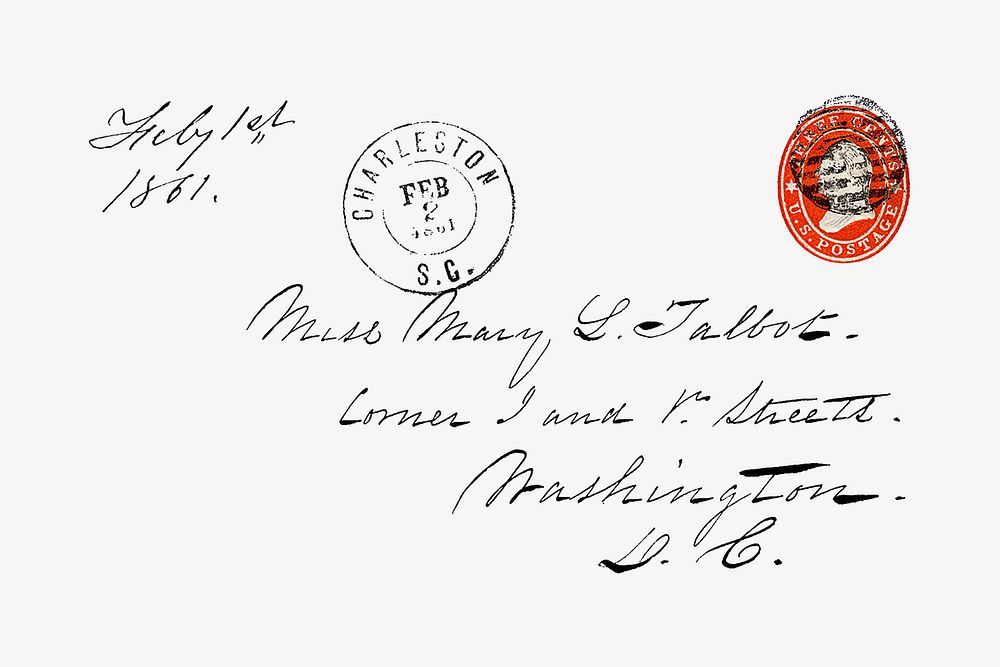 Vintage postal address illustration psd. Remixed by rawpixel. 