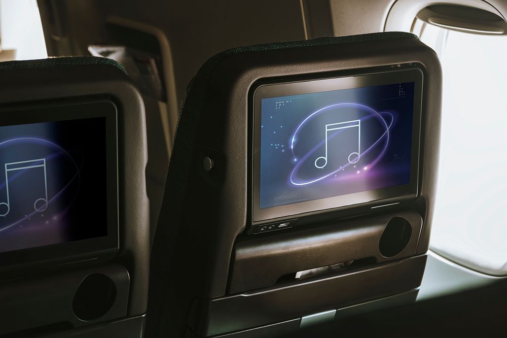 Airline in-flight entertainment screen
