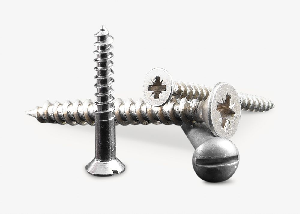 Long screw, isolated object on white